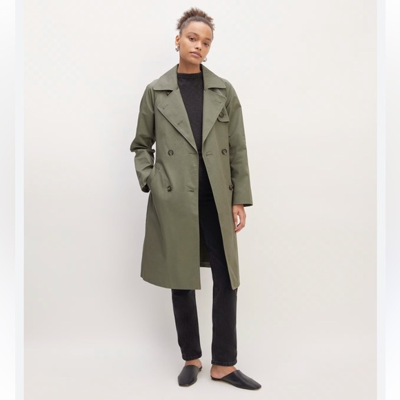 EVERLANE The Trench  Coat Size S Pewter Green - Picture 1 of 11